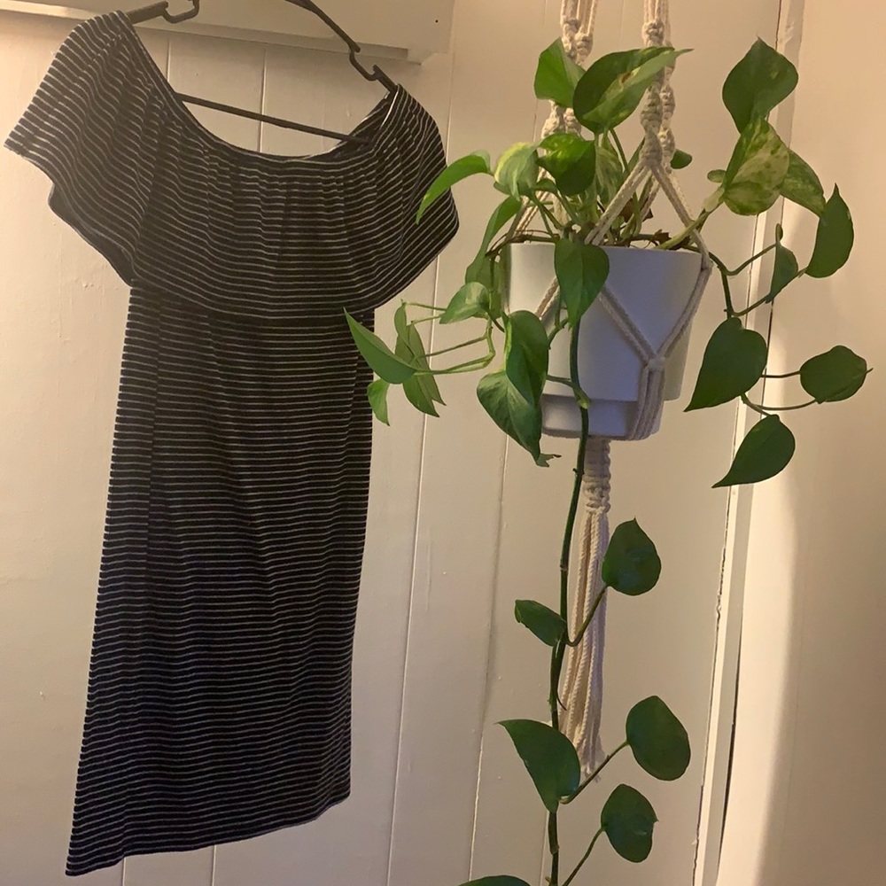 Striped Off the Shoulder Dress